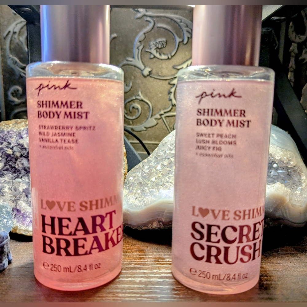 Victoria Secret Pink Shimmer Body Mist Duo Brand New Full Size